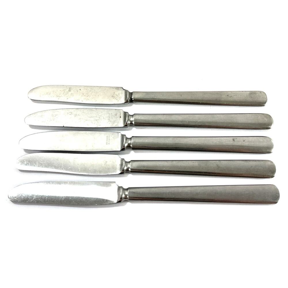 Lot of 5 Silco U.S.N United States Navy Mess Hall Butter Knives Stainless - Picture 7 of 7